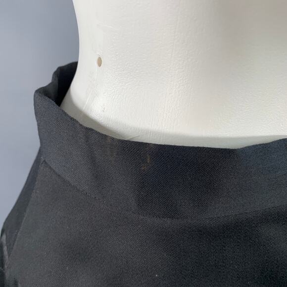 VICTOR COSTA Vintage Size 26 Black Taffeta Open Front Long Skirt - Picture 5 of 10